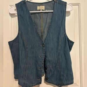 Blue button up vest